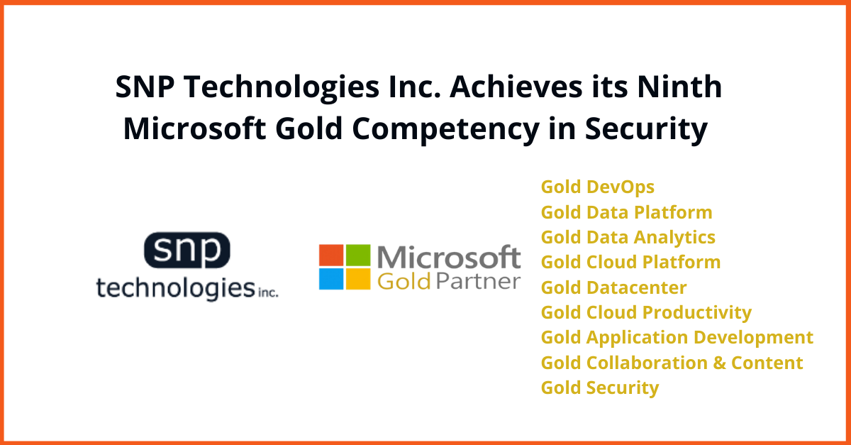 SNP Technologies Inc. Achieves Microsoft’s Gold Security Competency Status