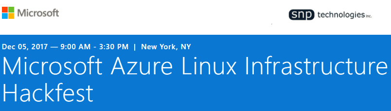 Microsoft Azure Linux Infrastructure Hackfest Dec 5th 2017