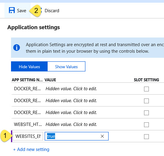Application setting for WEBSITES_ENABLE_APP_SERVICE_STORAGE