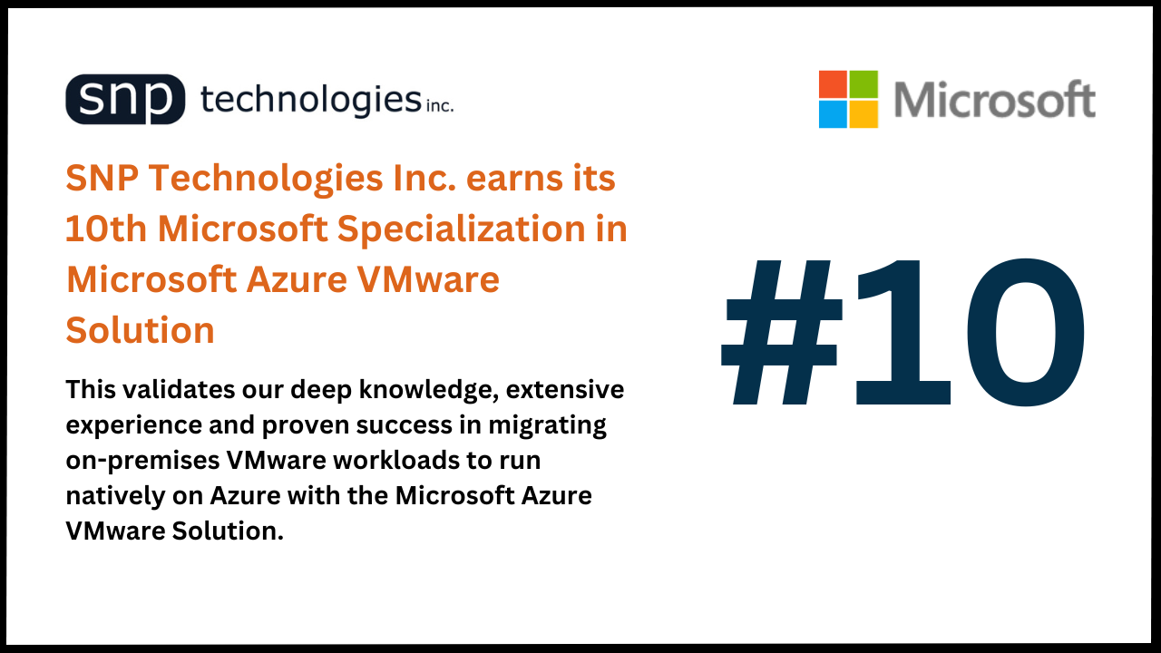 10th Microsoft Specialization with the Microsoft Azure VMware Solution Specialization